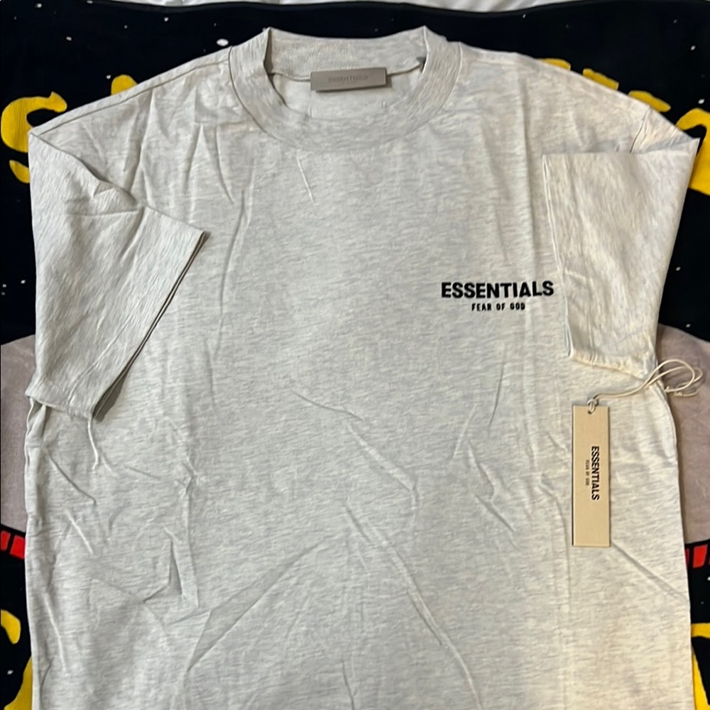 Fear of God Gray Essentials Short Sleeve Tee Light Oatmeal